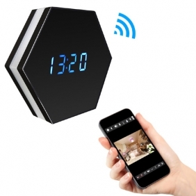 1080P WIFI Wireless Night vision Color Mirror Spy Clock Video recorder Wireless Clock security camera