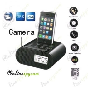 Alarm Clock Hidden HD Spy Camera DVR 16GB Motion Activated Remote Control ON/OFF