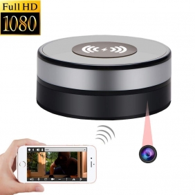 HD WIFI IP Camera Wireless Charger Pad Spy Cam Nanny Video Recorder DVR Bedroom Spy Camera 1080P