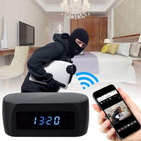 1080P Night Vision Wireless WIFI Remote Clock Spy Camera WIFI hidden alarm clock for Android and IOS