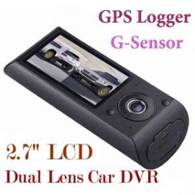 2.7" Dual Camera Car DVR GPS Vehicle Black Box Camcorder - C032